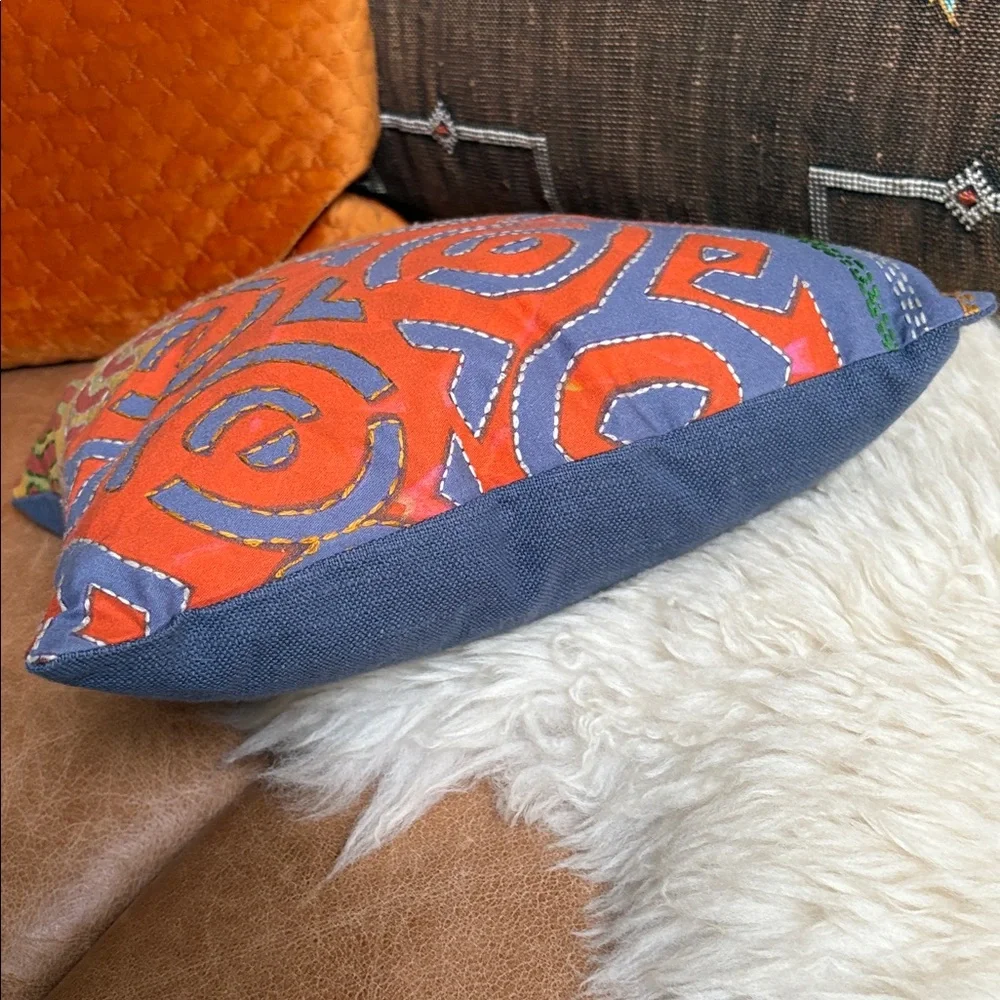 Crate&Barrel Kantha Stitch Small Throw Pillow
